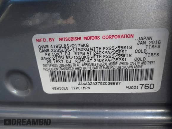 2016 Mitsubishi Outlander ES z VIN JA4AD2A37GZ026687, wystawiony jako IAAI lot #43600599 z przebiegiem 97 739 mil mil oraz . Historia ofert i sprzedaży dostępna na DreamBid. Obrazek 9.