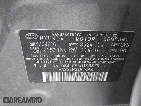 ✅ 2017 Hyundai Elantra SE • VIN: KMHD84LF5HU193876 • Lot: 42047697. Wystawiony na IAAI z przebiegiem 61 398 mil. Bezpłatny archiwum sprzedaży aukcyjnych z USA i szczegółowy raport historii pojazdu na DreamBid. Zdjęcie 9.