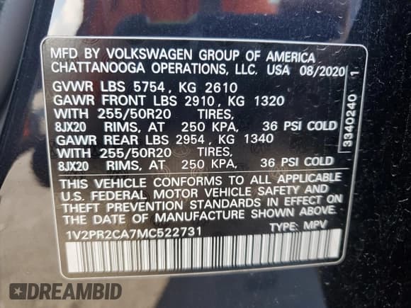 ✅ 2021 Volkswagen Atlas SE • VIN: 1V2PR2CA7MC522731 • Лот: 55562475. Опубликован ранее на Copart с пробегом 115 395 миль. Бесплатный доступ к архиву аукционных продаж из США и подробный отчёт об истории автомобиля на DreamBid. Изображение 13.