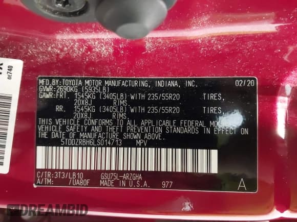 ✅ 2020 Toyota Highlander Limited • VIN: 5TDDZRBH6LS014713 • Lot: 42142576. Wystawiony na IAAI z przebiegiem 50 844 mil. Bezpłatny archiwum sprzedaży aukcyjnych z USA i szczegółowy raport historii pojazdu na DreamBid. Zdjęcie 9.