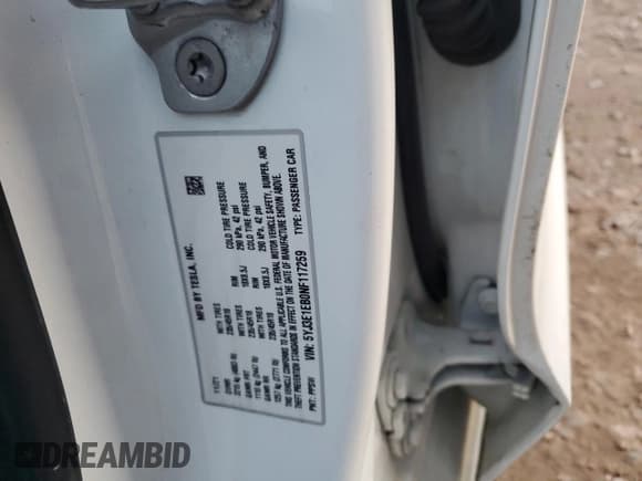 ✅ 2022 Tesla Model 3 Long Range • VIN: 5YJ3E1EB0NF117259 • Lot: 93632425. Wystawiony na Copart z przebiegiem 57 234 mil. Bezpłatny archiwum sprzedaży aukcyjnych z USA i szczegółowy raport historii pojazdu na DreamBid. Zdjęcie 12.