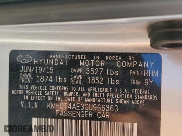 ✅ 2016 Hyundai Accent SE • VIN: KMHCT4AE3GU966363 • Лот: 70742354. Опубликован ранее на Copart с пробегом 106 266 миль. Бесплатный доступ к архиву аукционных продаж из США и подробный отчёт об истории автомобиля на DreamBid. Изображение 12.