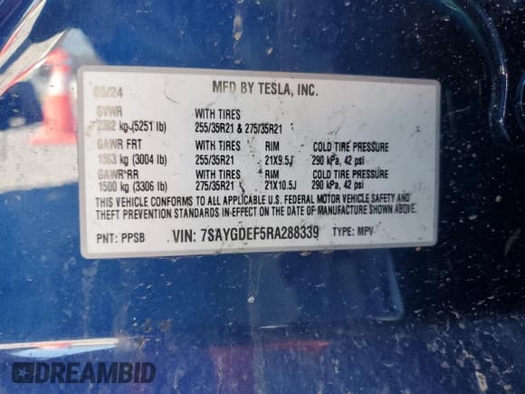 ✅ 2024 Tesla Model Y Performance • VIN: 7SAYGDEF5RA288339 • Lot: 89541565. Wystawiony na Copart z przebiegiem Nie podano. Bezpłatny archiwum sprzedaży aukcyjnych z USA i szczegółowy raport historii pojazdu na DreamBid. Zdjęcie 13.