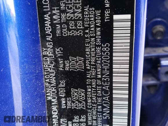 ✅ 2022 Hyundai Tucson SE • VIN: 5NMJACAE3NH020585 • Lot: 62921983. Wystawiony na Copart z przebiegiem 25 903 mil. Bezpłatny archiwum sprzedaży aukcyjnych z USA i szczegółowy raport historii pojazdu na DreamBid. Zdjęcie 13.