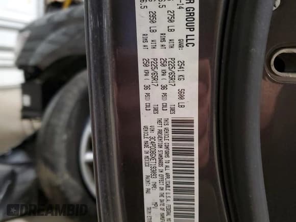 ✅ 2014 Dodge Journey SXT • VIN: 3C4PDDBGXET193093 • Lot: 86901385. Listed on Copart with 148,672 mi. Free auction sales archive from the USA and detailed vehicle history report at DreamBid. Image 14.