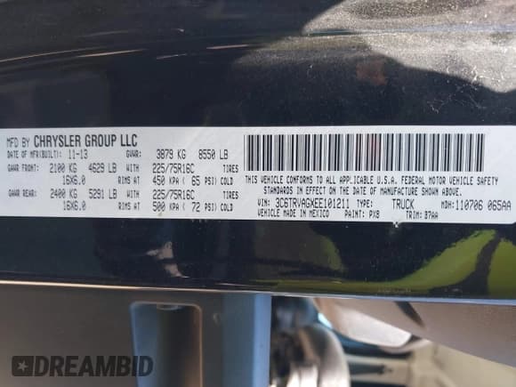 ✅ 2014 Ram ProMaster Cargo • VIN: 3C6TRVAGXEE101211 • Lot: 43267031. Wystawiony na IAAI z przebiegiem 200 693 mil. Bezpłatny archiwum sprzedaży aukcyjnych z USA i szczegółowy raport historii pojazdu na DreamBid. Zdjęcie 9.