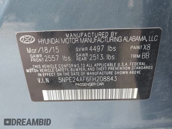 ✅ 2015 Hyundai Sonata SE • VIN: 5NPE24AF6FH208843 • Лот: 43191616. Опубликован ранее на IAAI с пробегом 138 035 миль. Бесплатный доступ к архиву аукционных продаж из США и подробный отчёт об истории автомобиля на DreamBid. Изображение 9.