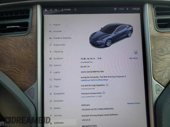 ✅ 2021 Tesla Model S Long Range Plus • VIN: 5YJSA1E26MF427194 • Lot: 89379855. Wystawiony na Copart z przebiegiem 58 441 mil. Bezpłatny archiwum sprzedaży aukcyjnych z USA i szczegółowy raport historii pojazdu na DreamBid. Zdjęcie 9.