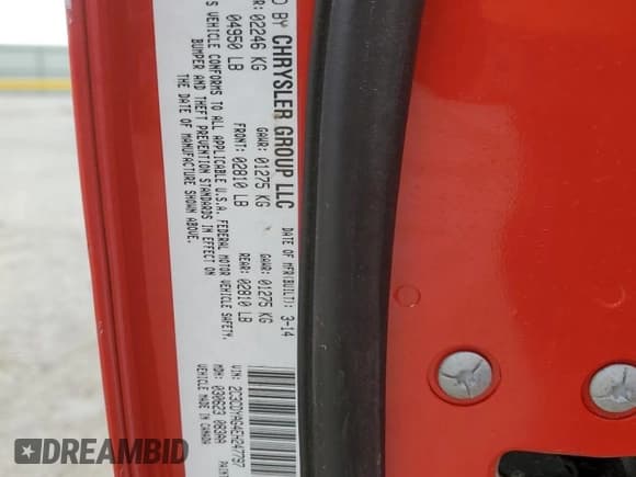 ✅ 2014 Dodge Challenger SXT • VIN: 2C3CDYAG4EH247797 • Lot: 50621344. Wystawiony na Copart z przebiegiem 130 919 mil. Bezpłatny archiwum sprzedaży aukcyjnych z USA i szczegółowy raport historii pojazdu na DreamBid. Zdjęcie 14.