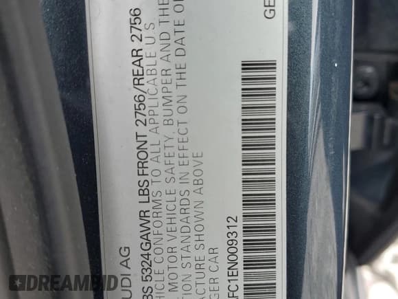 ✅ 2014 Audi A6 Premium Plus • VIN: WAUFGAFC1EN009312 • Лот: 83757635. Опубликован ранее на Copart с пробегом 108 951 миль. Бесплатный доступ к архиву аукционных продаж из США и подробный отчёт об истории автомобиля на DreamBid. Изображение 13.