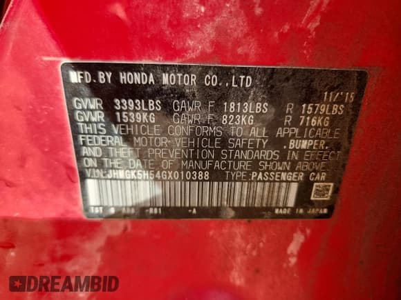 ✅ 2016 Honda Fit LX • VIN: JHMGK5H54GX010388 • Lot: 86811945. Wystawiony na Copart z przebiegiem 162 139 mil. Bezpłatny archiwum sprzedaży aukcyjnych z USA i szczegółowy raport historii pojazdu na DreamBid. Zdjęcie 14.