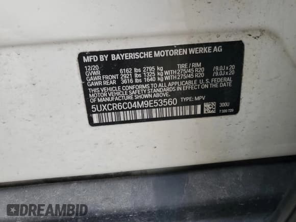 ✅ 2021 BMW X5 xDrive40i • VIN: 5UXCR6C04M9E53560 • Лот: 89476545. Опубликован ранее на Copart с пробегом 42 693 миль. Бесплатный доступ к архиву аукционных продаж из США и подробный отчёт об истории автомобиля на DreamBid. Изображение 13.