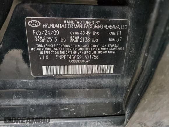 ✅ 2009 Hyundai Sonata GLS • VIN: 5NPET46C69H571756 • Лот: 45474305. Опубликован ранее на Copart с пробегом 219 754 миль. Бесплатный доступ к архиву аукционных продаж из США и подробный отчёт об истории автомобиля на DreamBid. Изображение 12.