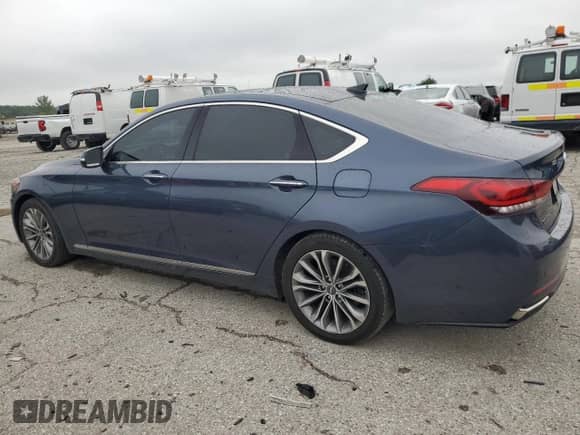 2015 Hyundai Genesis 3.8L z VIN KMHGN4JE4FU018127, wystawiony jako Copart lot #64852744 z przebiegiem 136 850 mil mil oraz Nie do naprawy • Non repairable. Historia ofert i sprzedaży dostępna na DreamBid. Obrazek 2.