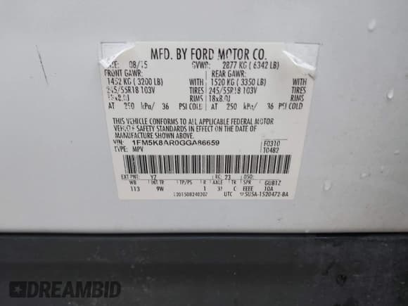 ✅ 2016 Ford Police Interceptor Utility • VIN: 1FM5K8AR0GGA86659 • Лот: 43822112. Опубликован ранее на IAAI с пробегом 101 138 миль. Бесплатный доступ к архиву аукционных продаж из США и подробный отчёт об истории автомобиля на DreamBid. Изображение 9.
