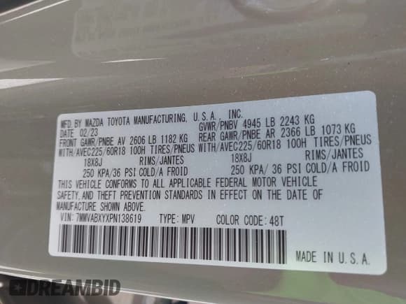 ✅ 2023 Mazda CX-50 Meridian Edition • VIN: 7MMVABXYXPN138619 • Lot: 42569644. Wystawiony na IAAI z przebiegiem 25 690 mil. Bezpłatny archiwum sprzedaży aukcyjnych z USA i szczegółowy raport historii pojazdu na DreamBid. Zdjęcie 9.