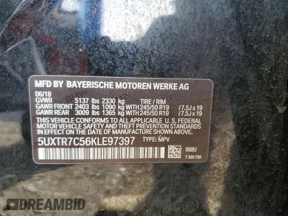 ✅ 2019 BMW X3 sDrive30i • VIN: 5UXTR7C56KLE97397 • Лот: 90912275. Опубликован ранее на Copart с пробегом 128 439 миль. Бесплатный доступ к архиву аукционных продаж из США и подробный отчёт об истории автомобиля на DreamBid. Изображение 13.