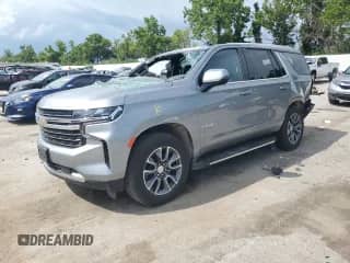 2024 Chevrolet Tahoe LT z VIN 1GNSKNKD6RR378582, wystawiony jako Copart lot #62741555 z przebiegiem Nie podano mil oraz Szkoda całkowita • Salvage title. Historia ofert i sprzedaży dostępna na DreamBid. Obrazek 1.