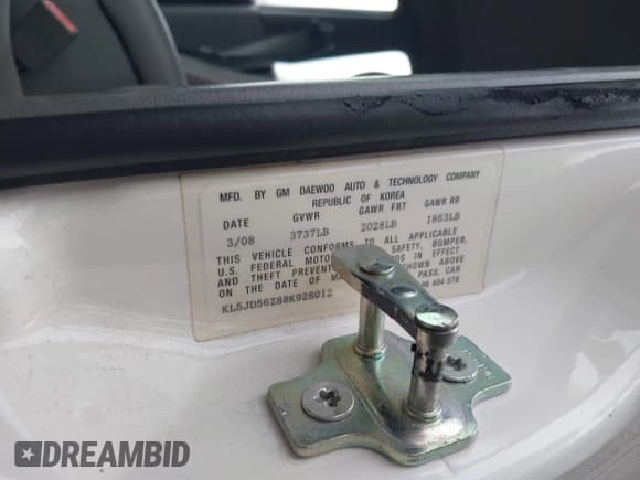 ✅ 2008 Suzuki Forenza • VIN: KL5JD56Z88K928012 • Lot: 41496425. Wystawiony na IAAI z przebiegiem 117 619 mil. Bezpłatny archiwum sprzedaży aukcyjnych z USA i szczegółowy raport historii pojazdu na DreamBid. Zdjęcie 9.