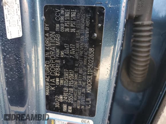 ✅ 2023 Kia Niro Wind • VIN: KNDCR3L11P5022658 • Лот: 93421825. Опубликован ранее на Copart с пробегом 61 203 миль. Бесплатный доступ к архиву аукционных продаж из США и подробный отчёт об истории автомобиля на DreamBid. Изображение 12.