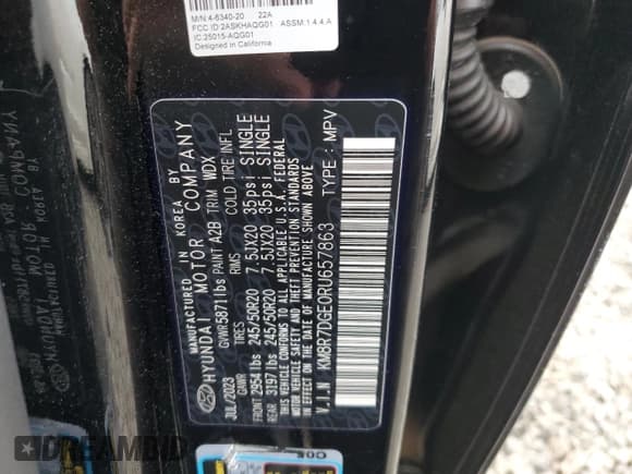 ✅ 2024 Hyundai Palisade Calligraphy • VIN: KM8R7DGE0RU657863 • Лот: 84061014. Опубликован ранее на Copart с пробегом 7 209 миль. Бесплатный доступ к архиву аукционных продаж из США и подробный отчёт об истории автомобиля на DreamBid. Изображение 13.