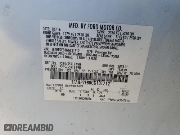 ✅ 2016 Ford Taurus SEL • VIN: 1FAHP2E88GG131712 • Lot: 87430915. Wystawiony na Copart z przebiegiem 135 994 mil. Bezpłatny archiwum sprzedaży aukcyjnych z USA i szczegółowy raport historii pojazdu na DreamBid. Zdjęcie 12.