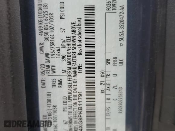 ✅ 2023 Ford Transit Passenger XL • VIN: 1FBVU4XG8PKB11791 • Лот: 44168115. Опубликован ранее на Copart с пробегом 2 482 миль. Бесплатный доступ к архиву аукционных продаж из США и подробный отчёт об истории автомобиля на DreamBid. Изображение 14.