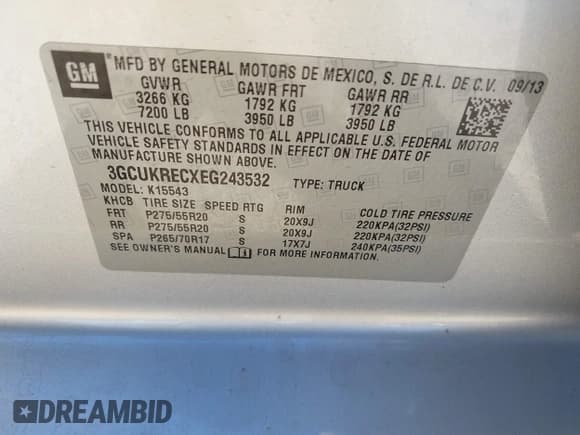 ✅ 2014 Chevrolet Silverado 1500 LT • VIN: 3GCUKRECXEG243532 • Lot: 43457363. Wystawiony na IAAI z przebiegiem 138 177 mil. Bezpłatny archiwum sprzedaży aukcyjnych z USA i szczegółowy raport historii pojazdu na DreamBid. Zdjęcie 9.