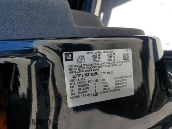 ✅ 2012 Chevrolet Silverado 1500 LTZ • VIN: 1GCRKTE73CZ116365 • Lot: 77201904. Listed on Copart with 250,322 mi. Free auction sales archive from the USA and detailed vehicle history report at DreamBid. Image 12.