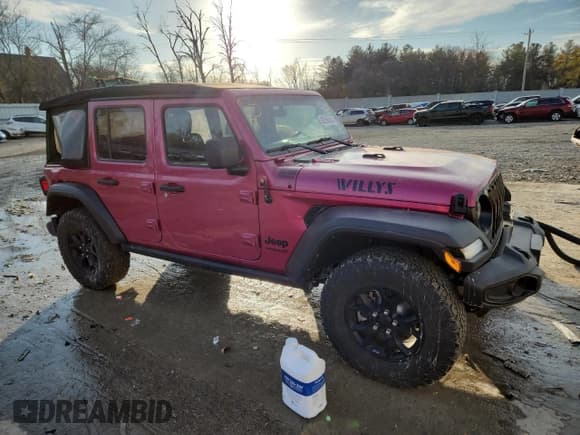 ✅ 2022 Jeep Wrangler Unlimited Sport Altitude • VIN: 1C4HJXDM6NW142363 • Lot: 92296445. Listed on Copart with 86,574 mi. Free auction sales archive from the USA and detailed vehicle history report at DreamBid. Image 4.