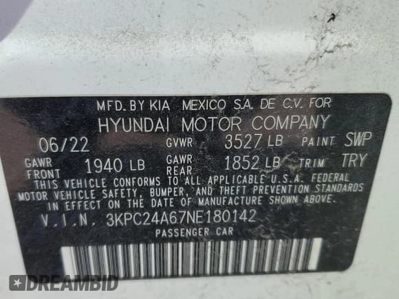 ✅ 2022 Hyundai Accent SE • VIN: 3KPC24A67NE180142 • Лот: 42491655. Опубликован ранее на Copart с пробегом 16 735 миль. Бесплатный доступ к архиву аукционных продаж из США и подробный отчёт об истории автомобиля на DreamBid. Изображение 12.