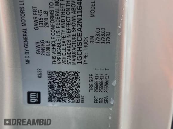 ✅ 2022 Chevrolet Colorado 2WD LT • VIN: 1GCHSCEA2N1164819 • Lot: 86145685. Listed on Copart with Not provided. Free auction sales archive from the USA and detailed vehicle history report at DreamBid. Image 12.