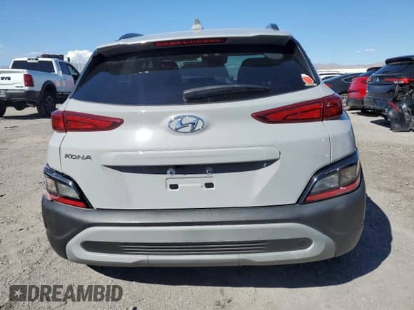 2023 Hyundai Kona SEL with VIN KM8K32AB2PU956462, listed as a Copart auction lot 84589625 with 24,334 mi miles and Salvage title. Bid and sale history available at DreamBid. Image 6.