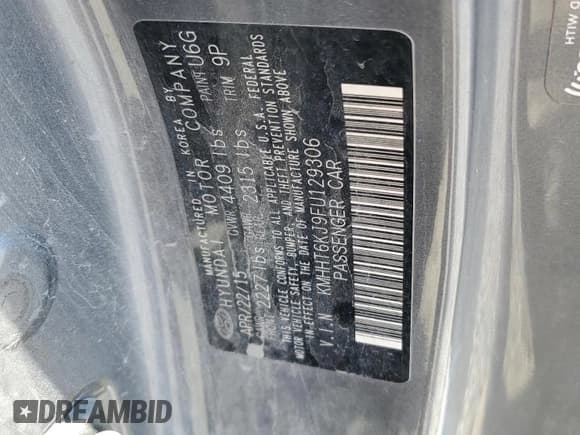 ✅ 2015 Hyundai Genesis Coupe 3.8L Base • VIN: KMHHT6KJ9FU129306 • Лот: 47091845. Опубликован ранее на Copart с пробегом 86 325 миль. Бесплатный доступ к архиву аукционных продаж из США и подробный отчёт об истории автомобиля на DreamBid. Изображение 12.