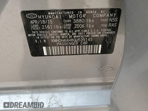 2016 Hyundai Elantra Sport with VIN KMHDH4AH8GU535145, listed as a Copart auction lot 71487575 with 41,950 mi miles and Salvage title. Bid and sale history available at DreamBid. Image 12.