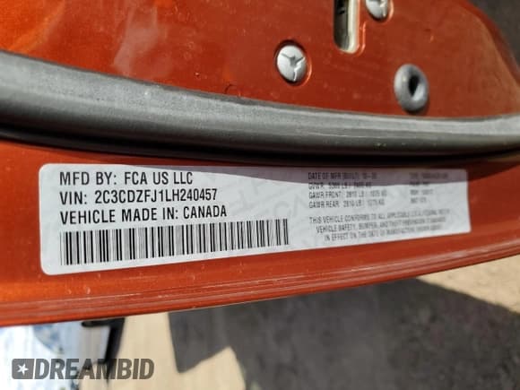 ✅ 2020 Dodge Challenger R/T Scat Pack • VIN: 2C3CDZFJ1LH240457 • Lot: 47928414. Wystawiony na Copart z przebiegiem 19 211 mil. Bezpłatny archiwum sprzedaży aukcyjnych z USA i szczegółowy raport historii pojazdu na DreamBid. Zdjęcie 12.