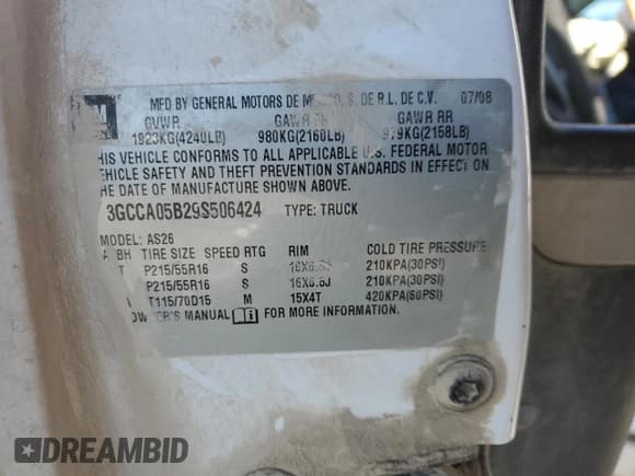 ✅ 2009 Chevrolet HHR 1LT • VIN: 3GCCA05B29S506424 • Lot: 41811815. Listed on Copart with Not provided. Free auction sales archive from the USA and detailed vehicle history report at DreamBid. Image 14.