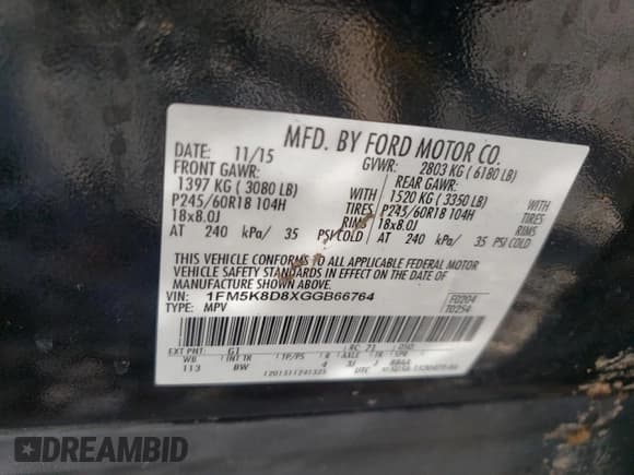 ✅ 2016 Ford Explorer XLT • VIN: 1FM5K8D8XGGB66764 • Lot: 56551195. Wystawiony na Copart z przebiegiem Nie podano. Bezpłatny archiwum sprzedaży aukcyjnych z USA i szczegółowy raport historii pojazdu na DreamBid. Zdjęcie 14.