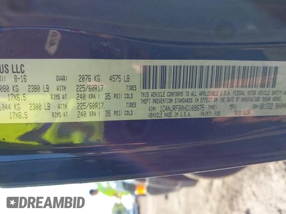 ✅ 2017 Jeep Patriot High Altitude • VIN: 1C4NJRFB0HD109675 • Lot: 42638428. Listed on IAAI with 84,114 mi. Free auction sales archive from the USA and detailed vehicle history report at DreamBid. Image 9.