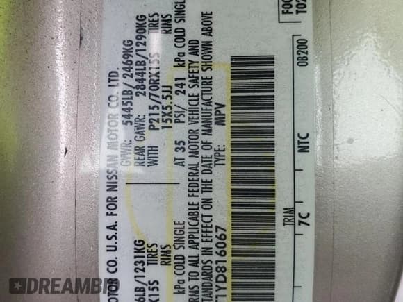 ✅ 2000 Nissan Quest GXE • VIN: 4N2XN11T1YD816067 • Лот: 81774384. Опубликован ранее на Copart с пробегом 164 540 миль. Бесплатный доступ к архиву аукционных продаж из США и подробный отчёт об истории автомобиля на DreamBid. Изображение 13.