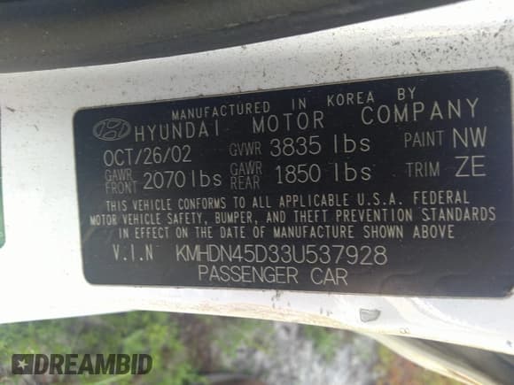 ✅ 2003 Hyundai Elantra GLS • VIN: KMHDN45D33U537928 • Lot: 41272213. Wystawiony na IAAI z przebiegiem 164 120 mil. Bezpłatny archiwum sprzedaży aukcyjnych z USA i szczegółowy raport historii pojazdu na DreamBid. Zdjęcie 9.