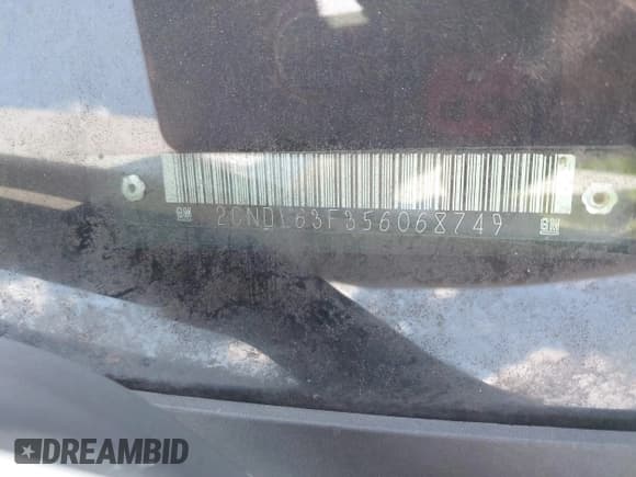 ✅ 2005 Chevrolet Equinox LT • VIN: 2CNDL63F356068749 • Лот: 42589905. Опубликован ранее на IAAI с пробегом 184 937 миль. Бесплатный доступ к архиву аукционных продаж из США и подробный отчёт об истории автомобиля на DreamBid. Изображение 9.