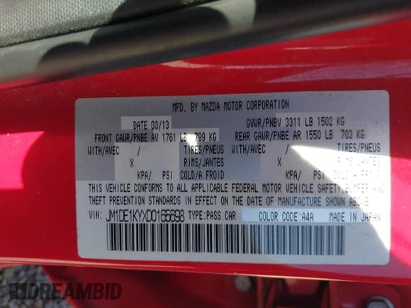 ✅ 2013 Mazda 2 Sport • VIN: JM1DE1KYXD0165698 • Lot: 42108977. Wystawiony na IAAI z przebiegiem 44 928 mil. Bezpłatny archiwum sprzedaży aukcyjnych z USA i szczegółowy raport historii pojazdu na DreamBid. Zdjęcie 9.