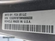 ✅ 2021 Ram 1500 Big Horn • VIN: 1C6SRFBT9MN806038 • Lot: 42071793. Listed on IAAI with 39,589 mi. Free auction sales archive from the USA and detailed vehicle history report at DreamBid. Image 9.