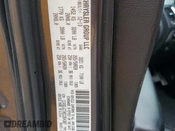 ✅ 2014 Dodge Durango R/T • VIN: 1C4SDJCT0EC354387 • Lot: 41760615. Listed on Copart with 130,231 mi. Free auction sales archive from the USA and detailed vehicle history report at DreamBid. Image 14.