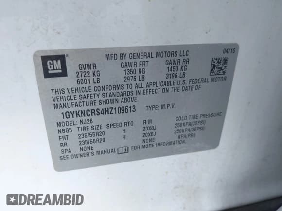 ✅ 2017 Cadillac XT5 Premium Luxury FWD • VIN: 1GYKNCRS4HZ109613 • Lot: 43300863. Listed on IAAI with 132,222 mi. Free auction sales archive from the USA and detailed vehicle history report at DreamBid. Image 9.