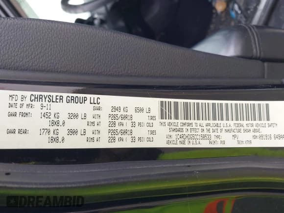 ✅ 2012 Dodge Durango Crew • VIN: 1C4RDHDG5CC158533 • Лот: 43585639. Опубликован ранее на IAAI с пробегом 196 620 миль. Бесплатный доступ к архиву аукционных продаж из США и подробный отчёт об истории автомобиля на DreamBid. Изображение 9.