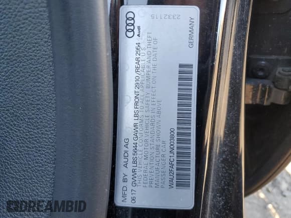 ✅ 2018 Audi S7 Prestige • VIN: WAU2FAFC1JN003800 • Lot: 40875184. Listed on Copart with 65,945 mi. Free auction sales archive from the USA and detailed vehicle history report at DreamBid. Image 12.