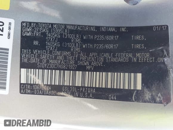 ✅ 2017 Toyota Sienna XLE Auto Access Seat • VIN: 5TDYZ3DC7HS821927 • Лот: 42445924. Опубликован ранее на IAAI с пробегом 205 349 миль. Бесплатный доступ к архиву аукционных продаж из США и подробный отчёт об истории автомобиля на DreamBid. Изображение 9.