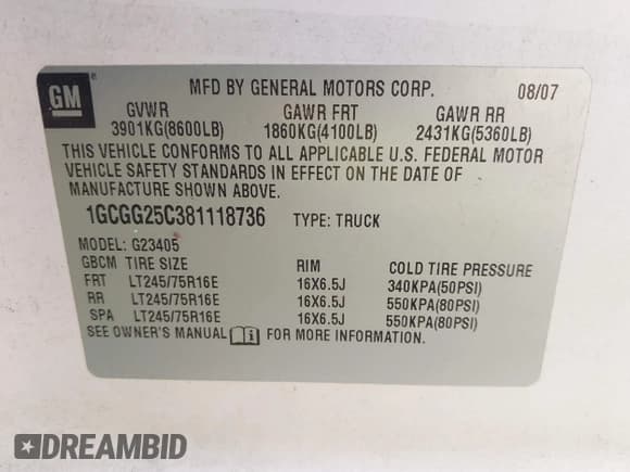 ✅ 2008 Chevrolet Express Cargo • VIN: 1GCGG25C381118736 • Лот: 42826757. Опубликован ранее на IAAI с пробегом 409 549 миль. Бесплатный доступ к архиву аукционных продаж из США и подробный отчёт об истории автомобиля на DreamBid. Изображение 9.